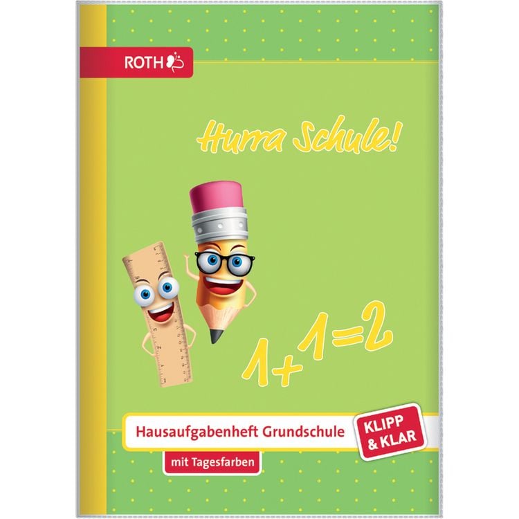 Produktbild: Klipp&Klar Grundschulaufgabenheft mit Tagesfarben A5 1 Wochen 2 Seiten Hurra Schule