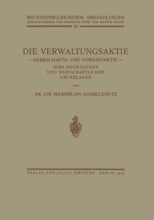 Produktbild: Die Verwaltungsaktie