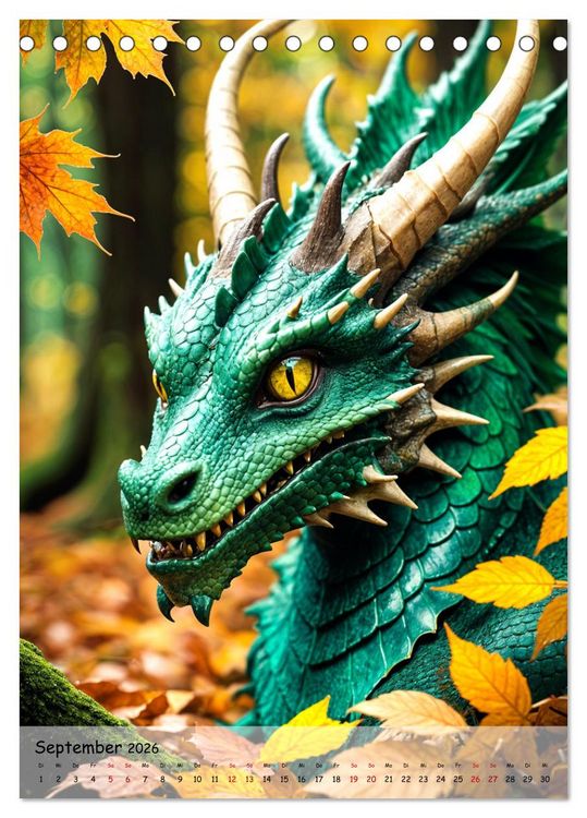 Produktbild: Drachenwelten &ndash; Ein Jahr voller Mystik und Magie (Tischkalender 2026 DIN A5 hoch), CALVENDO Monatskalender