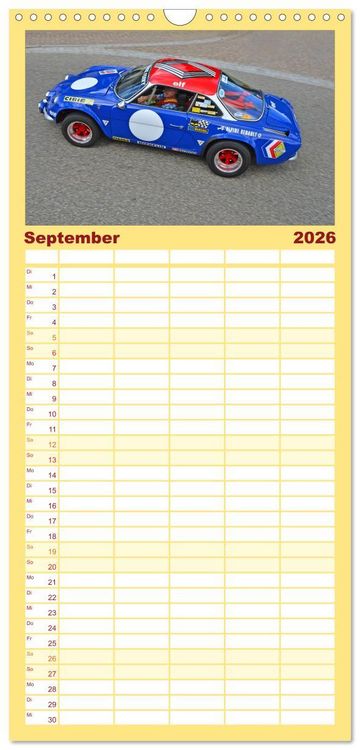 Produktbild: Familienplaner 2026 - Renault Alpine A110 mit 5 Spalten (Wandkalender, 21 x 45 cm) CALVENDO