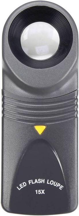 Produktbild: TOOLCRAFT 1303080 Handlupe mit LED-Beleuchtung Vergr&ouml;&szlig;erungsfaktor: 15 x Linsengr&ouml;&szlig;e: (&Oslash;) 20 mm