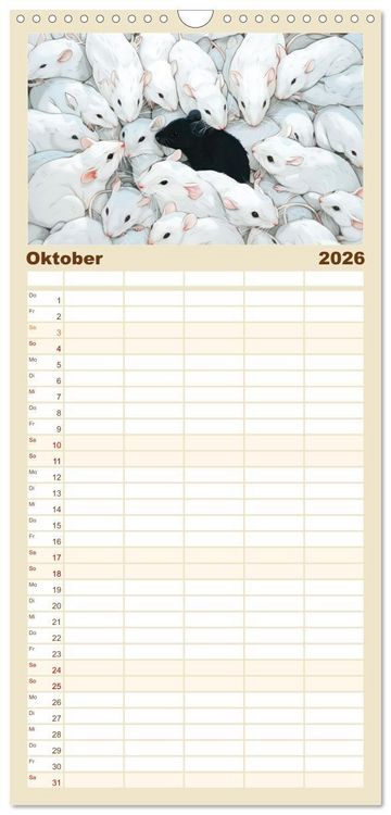 Produktbild: Familienplaner 2026 - Hervorstechen ist Trumpf mit 5 Spalten (Wandkalender, 21 x 45 cm) CALVENDO