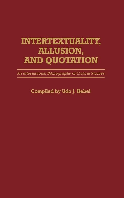 Produktbild: Intertextuality, Allusion, and Quotation