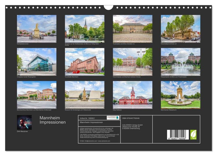 Produktbild: Mannheim Impressionen (Wandkalender 2026 DIN A3 quer), CALVENDO Monatskalender