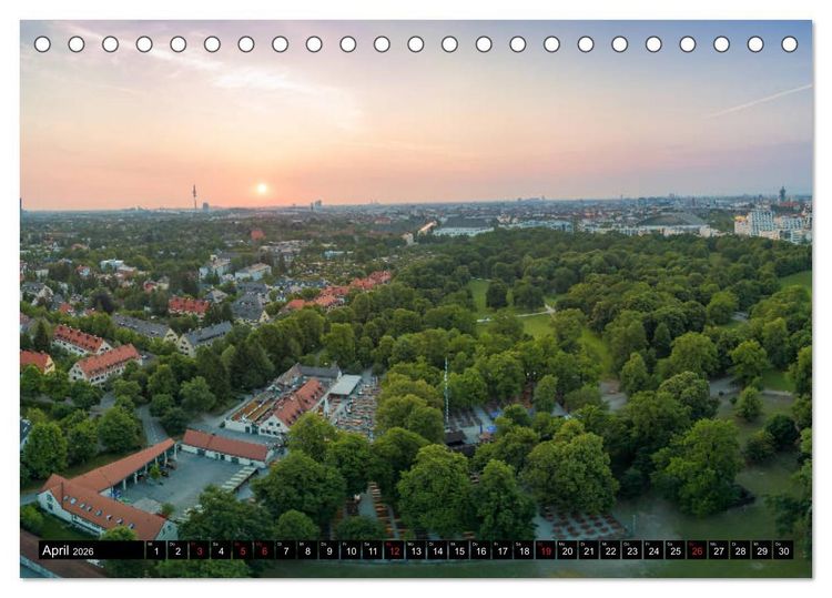 Produktbild: Mein M&uuml;nchen aus der Luft (Tischkalender 2026 DIN A5 quer), CALVENDO Monatskalender