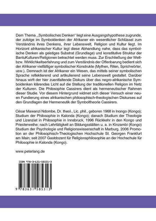 Produktbild: Das symbolische Denken als Schl&uuml;ssel zum Verst&auml;ndnis der negro-afrikanischen (Bantu-)Weltanschauung