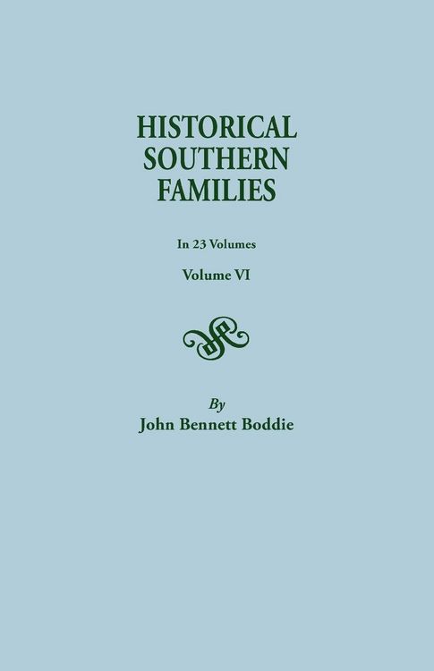 Produktbild: Historical Southern Families. in 23 Volumes. Volume VI
