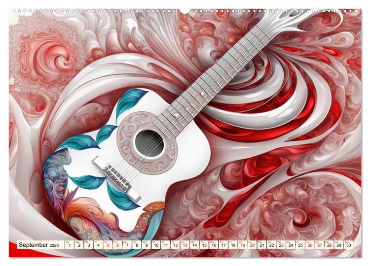 Produktbild: Guitars Fractal Art (Wall Calendar 2026 DIN A2 landscape), CALVENDO 12 Month Wall Calendar