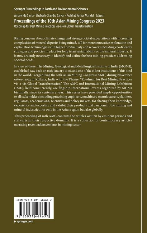 Produktbild: Proceedings of the 10th Asian Mining Congress 2023