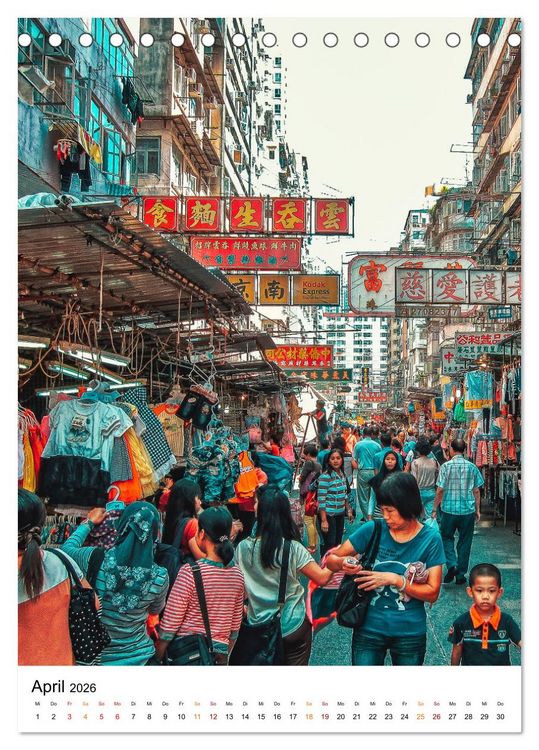 Produktbild: Hongkong Street live (Tischkalender 2026 DIN A5 hoch), CALVENDO Monatskalender