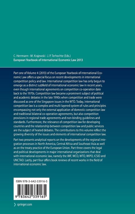 Produktbild: European Yearbook of International Economic Law 2013