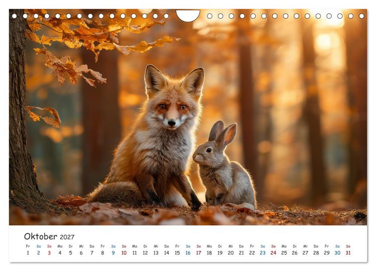 Produktbild: Wenn Tiere Freunde werden (Wandkalender 2027 DIN A4 quer), CALVENDO Monatskalender