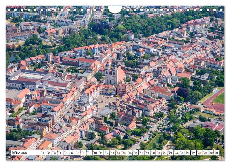 Produktbild: Lutherstadt Wittenberg - Stadt der Reformation aus der Vogelperspektive (Wandkalender 2026 DIN A4 quer), CALVENDO Monatskalender