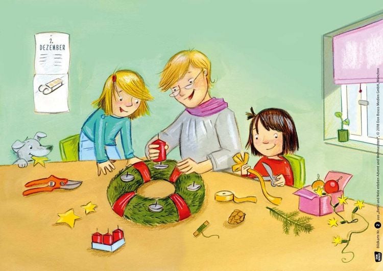 Produktbild: Bet&uuml;l und Nele erleben Advent und Weihnachten. Kamishibai Bildkartenset.