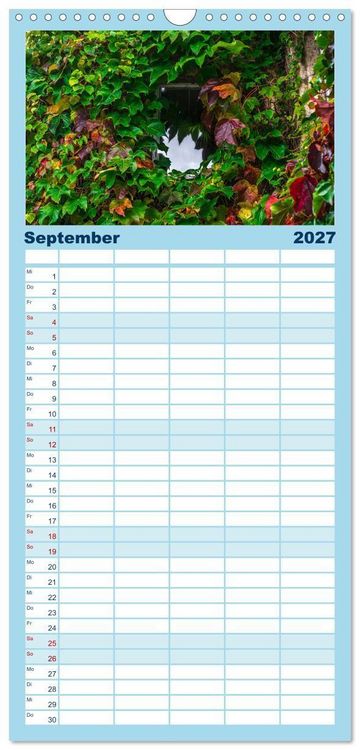 Produktbild: Familienplaner 2027 - Rundreise: Dorset in sieben Tagen mit 5 Spalten (Wandkalender, 21 x 45 cm) CALVENDO