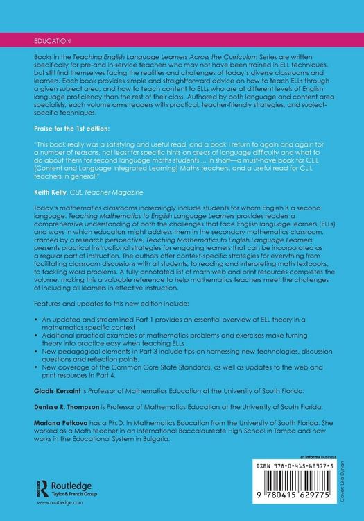 Produktbild: Teaching Mathematics to English Language Learners