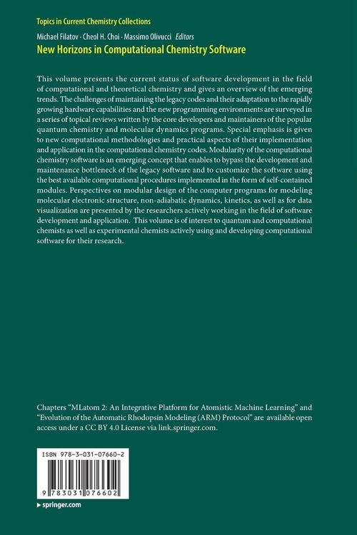 Produktbild: New Horizons in Computational Chemistry Software