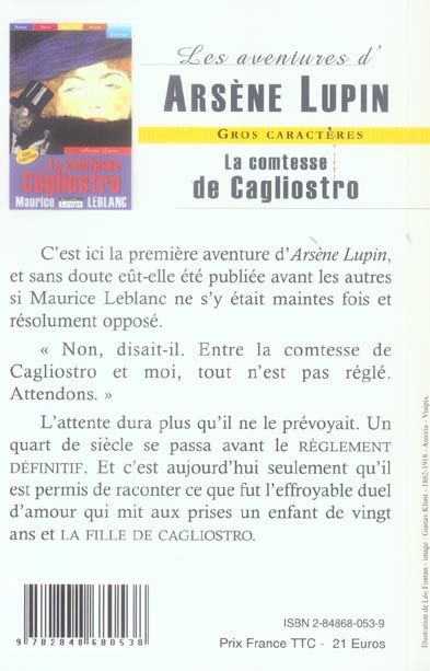 Produktbild: La comtesse de cagliostro grands