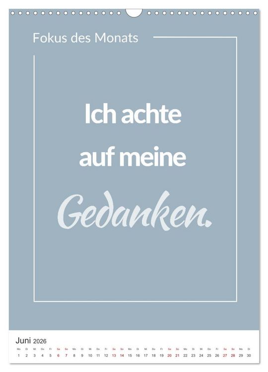 Produktbild: Achtsamkeitskalender: Mehr Achtsamkeit im Alltag mit dem Fokus des Monats (Wandkalender 2026 DIN A3 hoch), CALVENDO Monatskalender