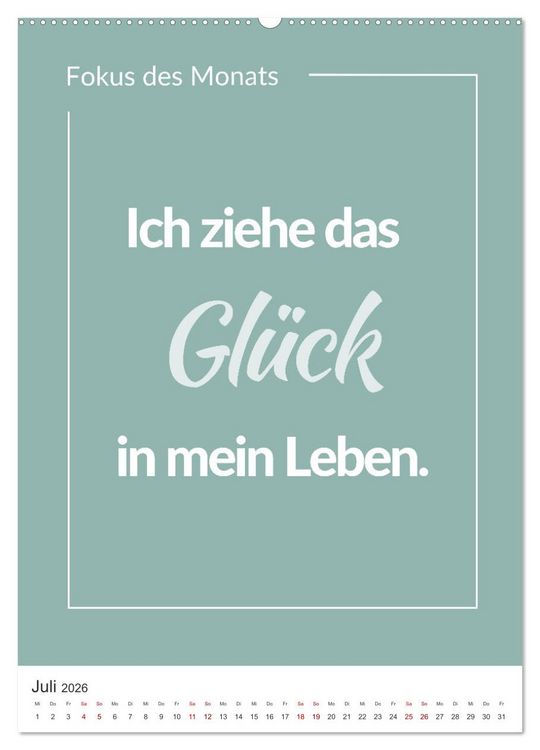 Produktbild: Achtsamkeitskalender: Mehr Achtsamkeit im Alltag mit dem Fokus des Monats (Wandkalender 2026 DIN A2 hoch), CALVENDO Monatskalender