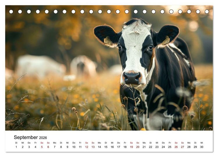 Produktbild: Weidengl&uuml;ck: Ein Jahr unter K&uuml;hen (Tischkalender 2026 DIN A5 quer), CALVENDO Monatskalender