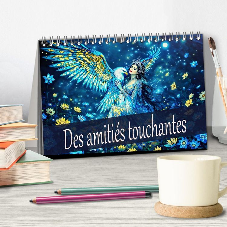 Produktbild: Des amiti&eacute;s touchantes (Calendrier de bureau 2026 DIN A5 vertical), CALVENDO calendrier mensuel