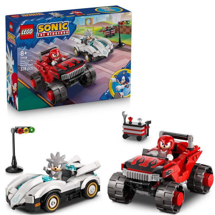 Produktbild: LEGO Sonic the Hedgehog 77118 Silvers Auto vs. Knuckles&rsquo; Monstertruck
