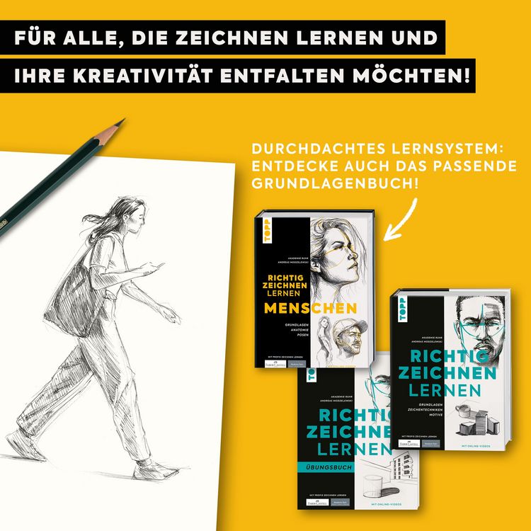 Produktbild: Richtig Zeichnen lernen Menschen. &Uuml;bungsbuch