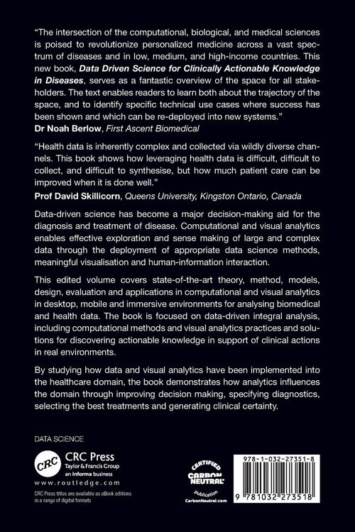 Produktbild: Data Driven Science for Clinically Actionable Knowledge in Diseases