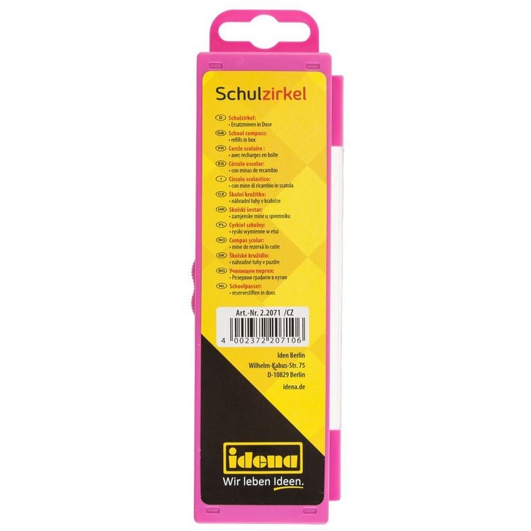 Produktbild: Idena Schulzirkel mit Ersatzminen pink