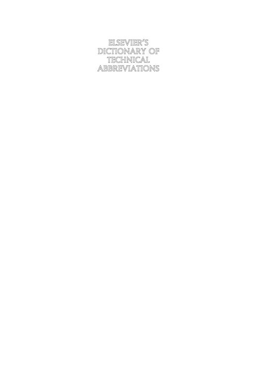 Produktbild: Elsevier's Dictionary of Technical Abbreviations