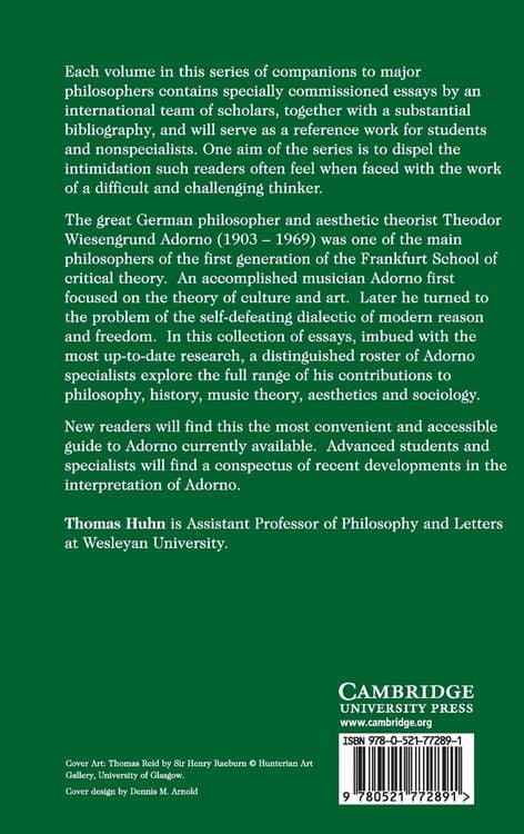 Produktbild: The Cambridge Companion to Adorno