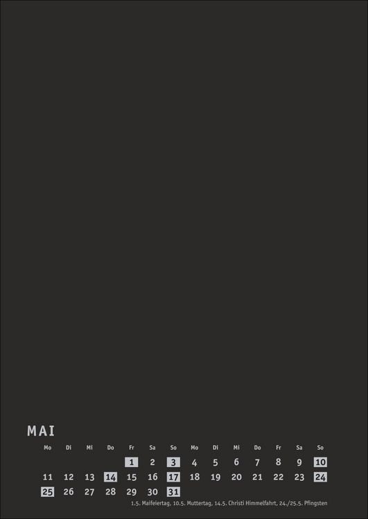 Produktbild: Premium-Bastelkalender schwarz A4 2026