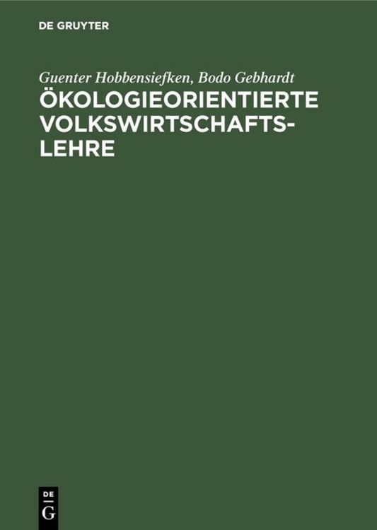 Produktbild: &Ouml;kologieorientierte Volkswirtschaftslehre