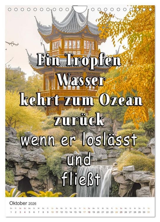 Produktbild: Zen Garten - Wo Natur und Geist in Einklang sind (Wandkalender 2026 DIN A4 hoch), CALVENDO Monatskalender