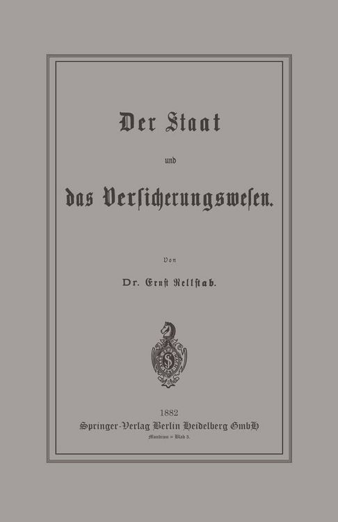 Produktbild: Der Staat und das Versicherungswesen