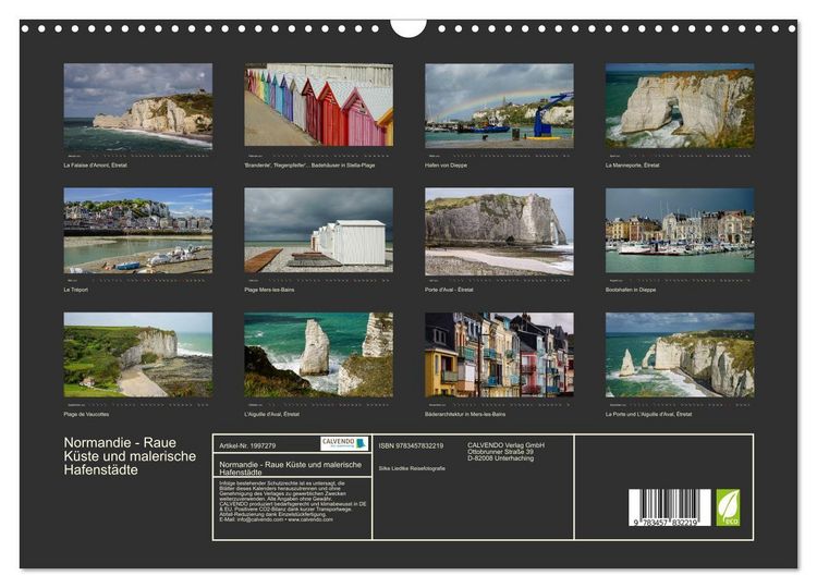 Produktbild: Normandie - Raue K&uuml;ste und malerische Hafenst&auml;dte (Wandkalender 2026 DIN A3 quer), CALVENDO Monatskalender