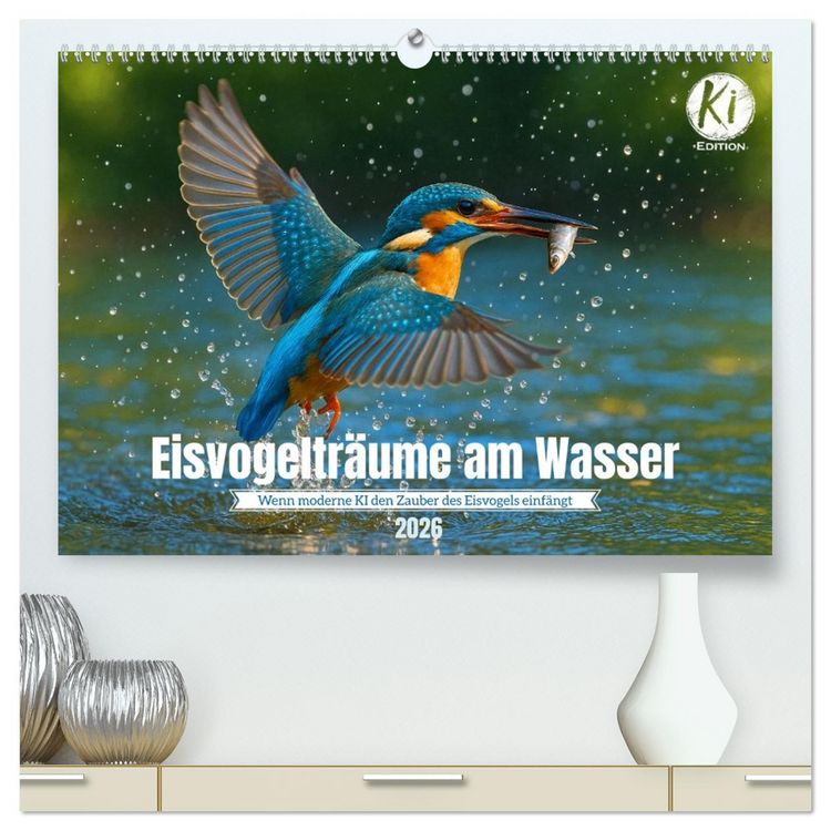 Produktbild: Eisvogeltr&auml;ume am Wasser (hochwertiger Premium Wandkalender 2026 DIN A2 quer), Kunstdruck in Hochglanz