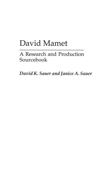 Produktbild: David Mamet