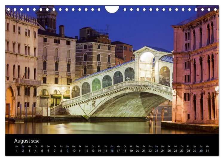 Produktbild: Venedig bei Nacht 2026 (Wandkalender 2026 DIN A4 quer), CALVENDO Monatskalender