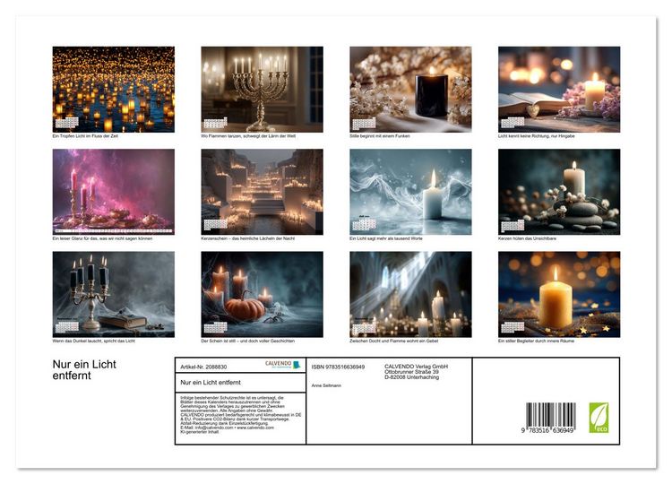 Produktbild: Nur ein Licht entfernt (hochwertiger Premium Wandkalender 2026 DIN A2 quer), Kunstdruck in Hochglanz