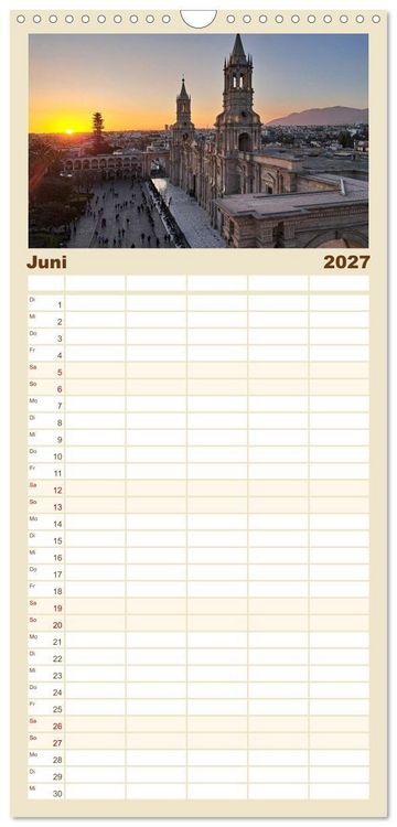 Produktbild: Familienplaner 2027 - Entdecke S&uuml;damerika: Monat f&uuml;r Monat mit 5 Spalten (Wandkalender, 21 x 45 cm) CALVENDO