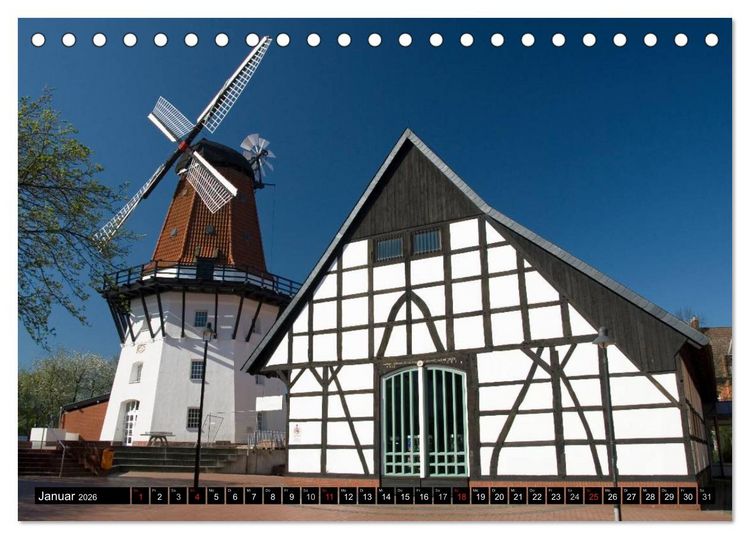 Produktbild: Windm&uuml;hlen in Deutschland (Tischkalender 2026 DIN A5 quer), CALVENDO Monatskalender