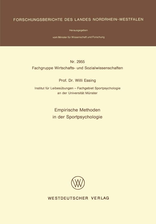 Produktbild: Empirische Methoden in der Sportpsychologie