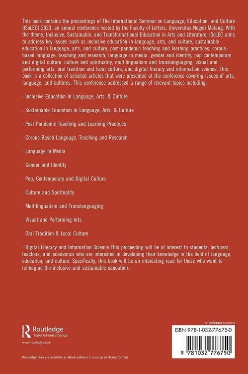 Produktbild: Inclusive, Sustainable, and Transformational Education in Arts and Literature