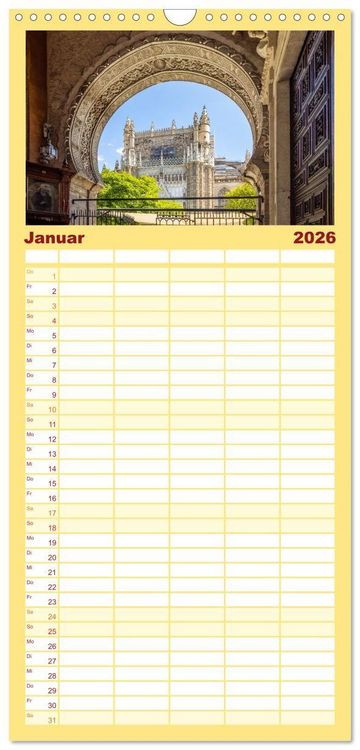 Produktbild: Familienplaner 2026 - Ein Herz f&uuml;r Sevilla mit 5 Spalten (Wandkalender, 21 x 45 cm) CALVENDO