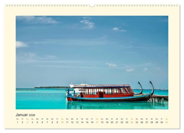 Produktbild: Malediven - mein Traum (hochwertiger Premium Wandkalender 2026 DIN A2 quer), Kunstdruck in Hochglanz