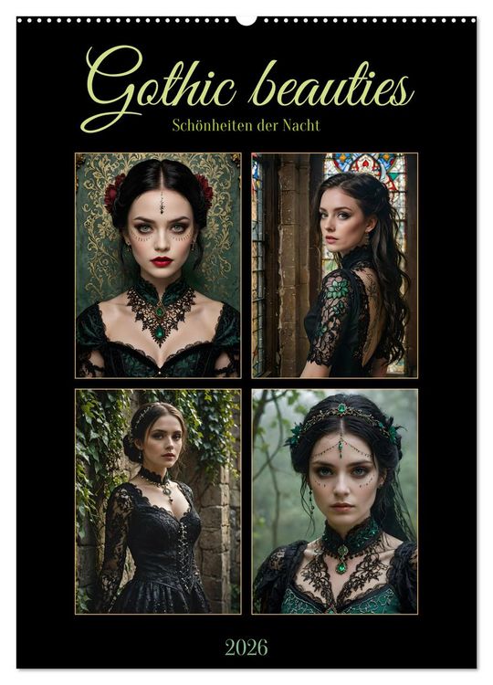 Produktbild: Gothic beauties - Schönheiten der Nacht (Wandkalender 2026 DIN A2 hoch), CALVENDO Monatskalender