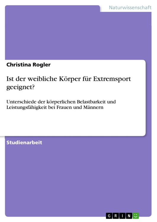 Produktbild: Ist der weibliche K&ouml;rper f&uuml;r Extremsport geeignet?