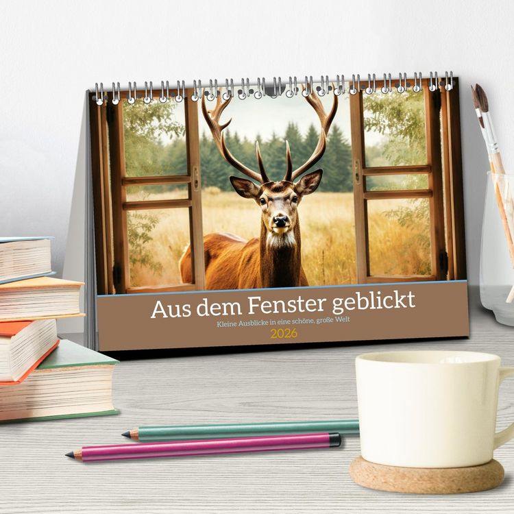 Produktbild: Aus dem Fenster geblickt (Tischkalender 2026 DIN A5 quer), CALVENDO Monatskalender